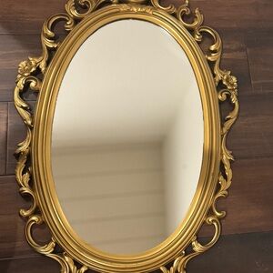 Gold Baroque Oval Mirror Wall Decor